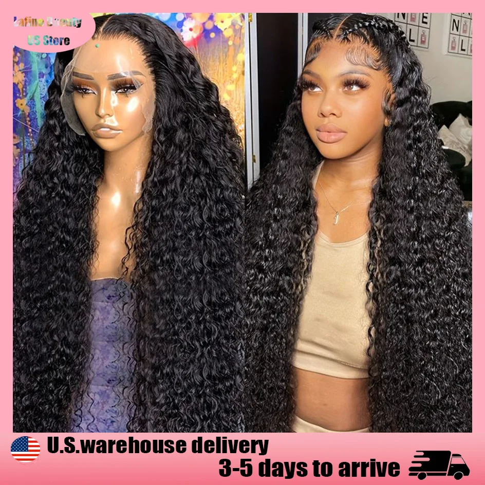 

Lafino 200% Density Deep Wave Frontal Wig 13x6 Hd Lace Curly Wigs 13x4 Lace Front Wigs Water Wave Human Hair Wig Brazilian Hair