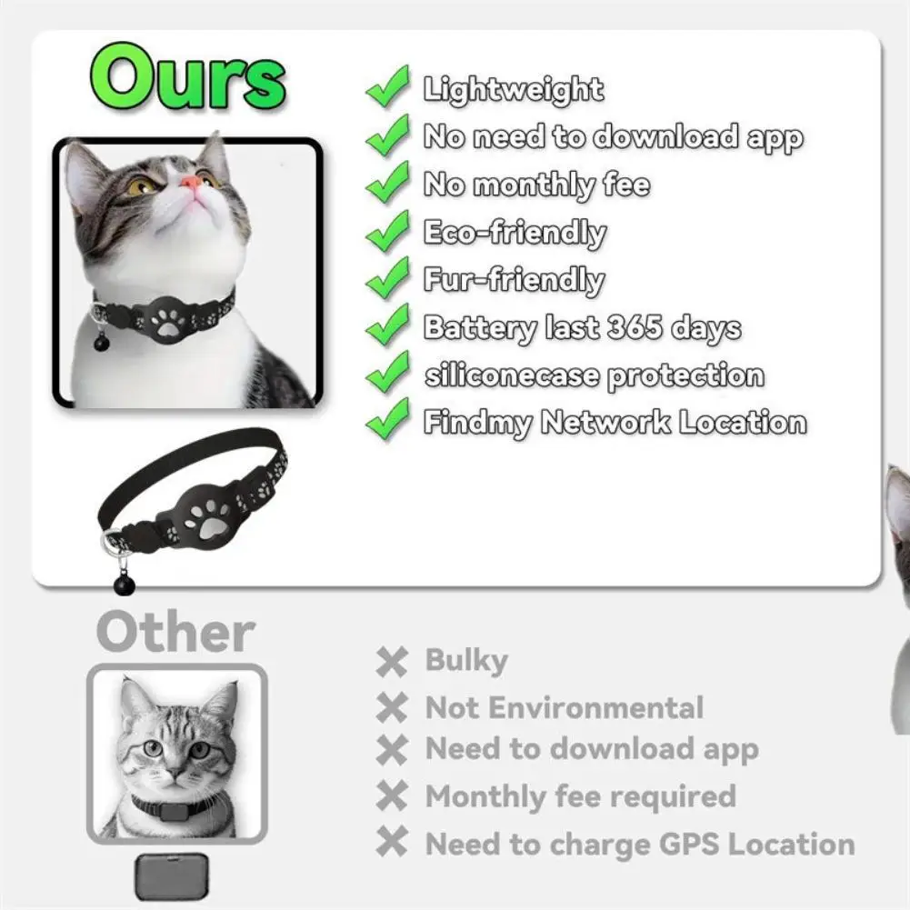 Accurate Positioning Night Reflective Adjustable Collar Pet Tracking GPS Positioning Collar Phone APP Lightweight Cat Tracker view 4