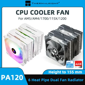 Thermalright PA120 더블 타워 더블 팬 ARGB CPU 쿨러 AGHP 3.0 6 히트 파이프 공랭식 라디에이터 지지대 LGA1700 플랫폼