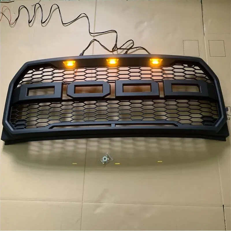 Modified For F-150 Grill Mesh Raptor Style For F150 2015 2016 2017 Front Bumper Upper Racing Grill Grills Front Bumper Grilles