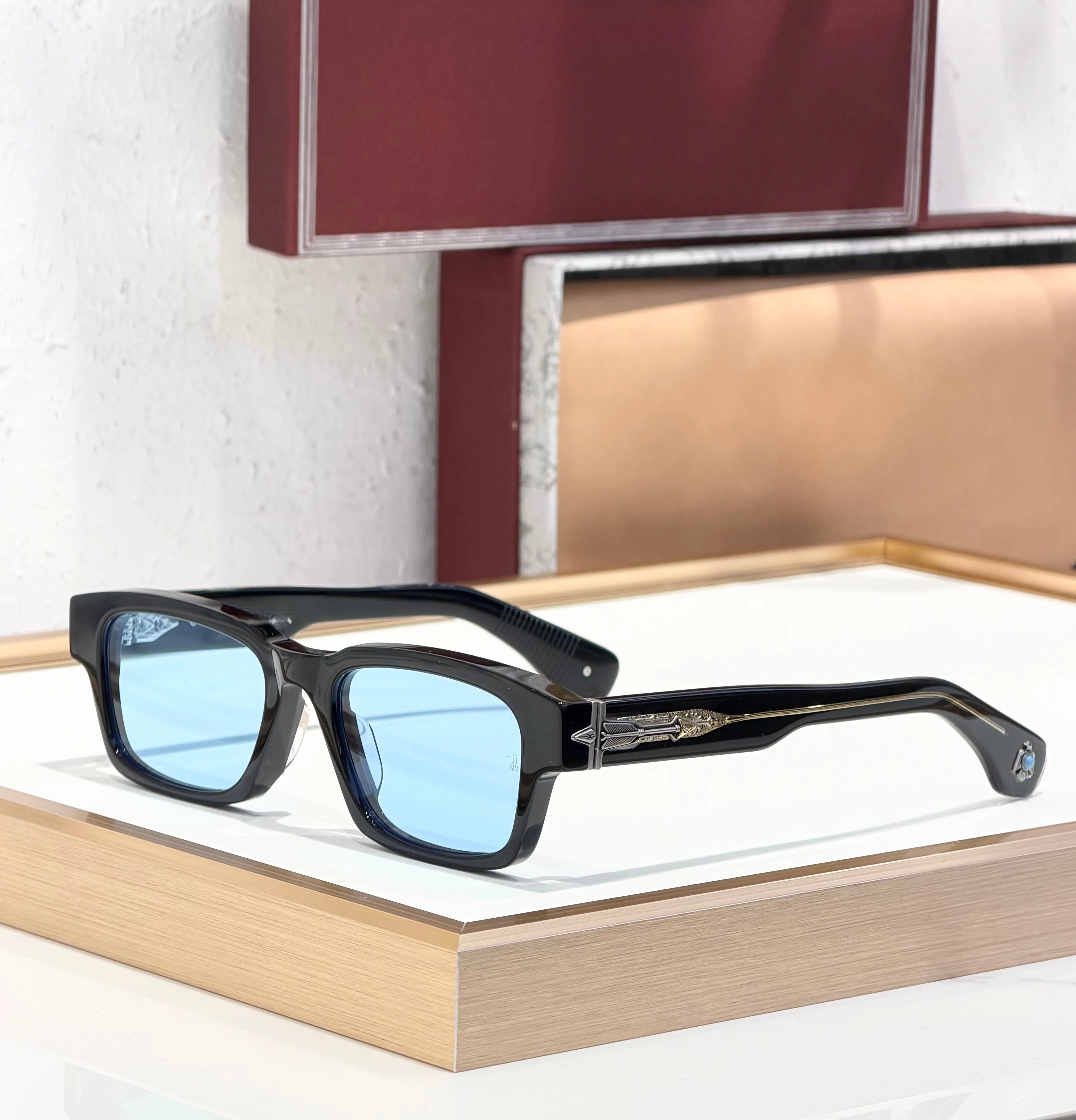 

KIRWIN Luxury Brand High Quality Handmade Sunglasses Turquoise Series Thick Acetate Quiet Luxury UV400 Eyewear for Men and W