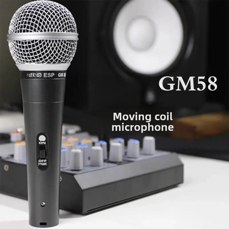 GM58 Dynamic Wired Microphone Vocal Instrument Recording Stage Karaoke Professional Performance Metal Microphone