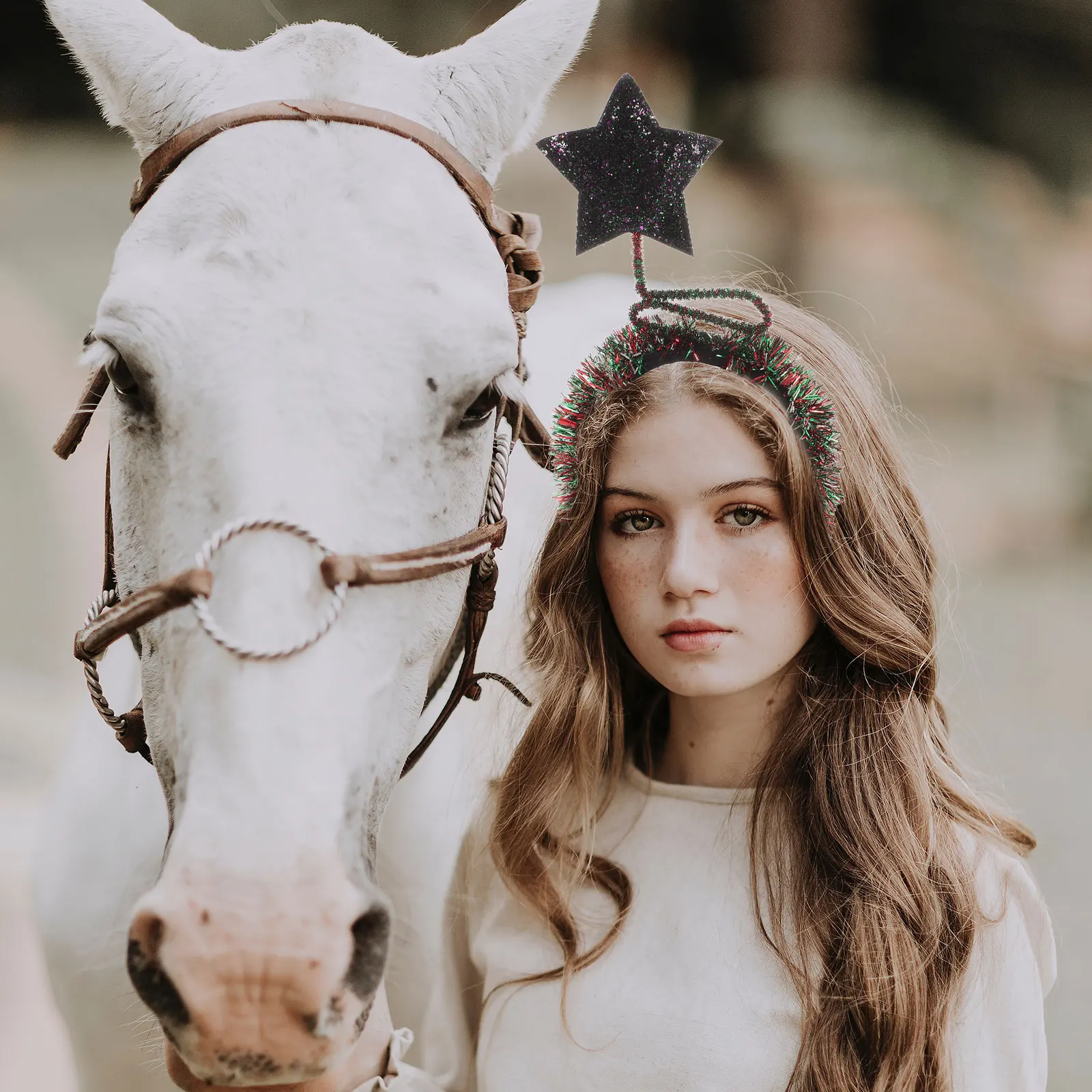 

Pentagram Headband Star Hair Hoop Women Headdress Girls Birthday Christmas Party Accessories Prom Wedding Stylish Design Bright
