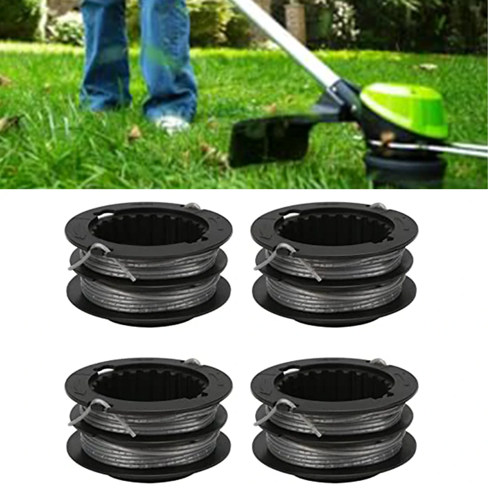 17ft .080 String Trimmer Replacement Spool For Greenworks & For Snapper 4pcs Thread Spools For Parkside Cordless Grass
