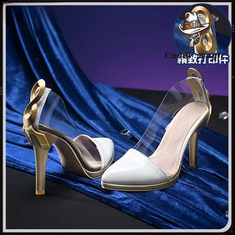 

Wuthering Waves Mornye Cosplay Shoes, 2D Game Prop High Heels with Leather Upper