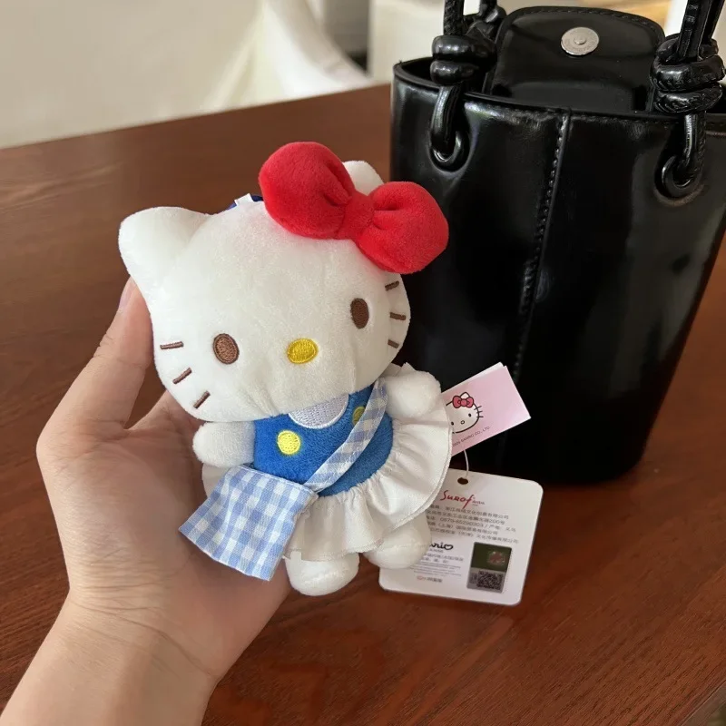جديد Kawaii سانريو مرحبا كيتي الربيع يوم سلسلة دمية حقيبة سلسلة مفاتيح سلسلة الشنق الكرتون أنيمي زوجين على ظهره سحر لعبة هدية #2