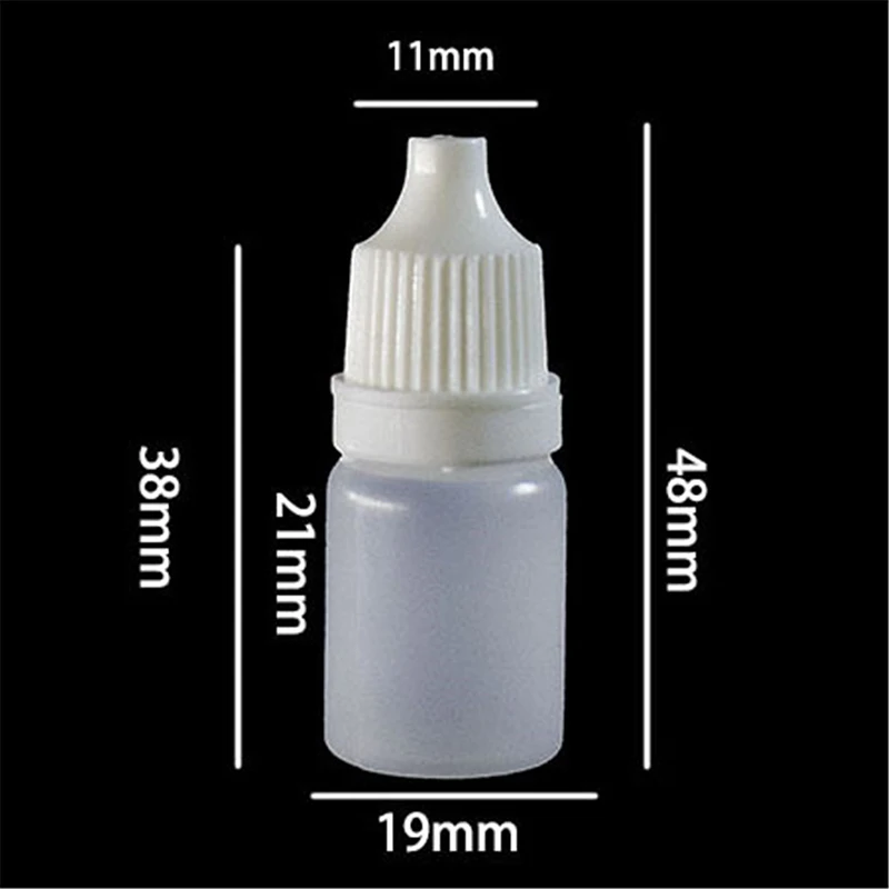 Flacone contagocce vuoto in plastica PET da 50 pezzi Flacone per acqua trasparente per occhi liquidi da 5 ml