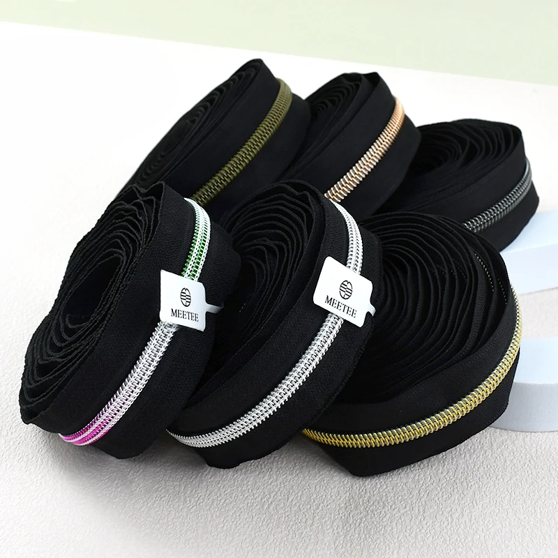 2/3/4/5/8/10 متر 3 # 5 # النايلون سستة الشريط بواسطة متر لفائف البلاستيك البريدي لفة حقيبة الملابس محفظة الخياطة البريدي طقم تصليح الملحقات #1