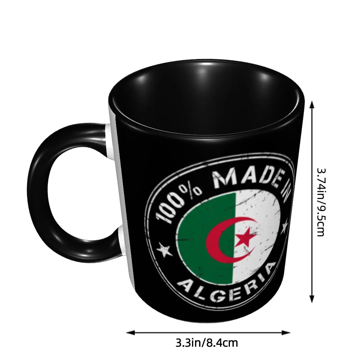 DIY Algeria Map Algerian Flag Ceramic Mug Custom Coffee Cup Creative Present