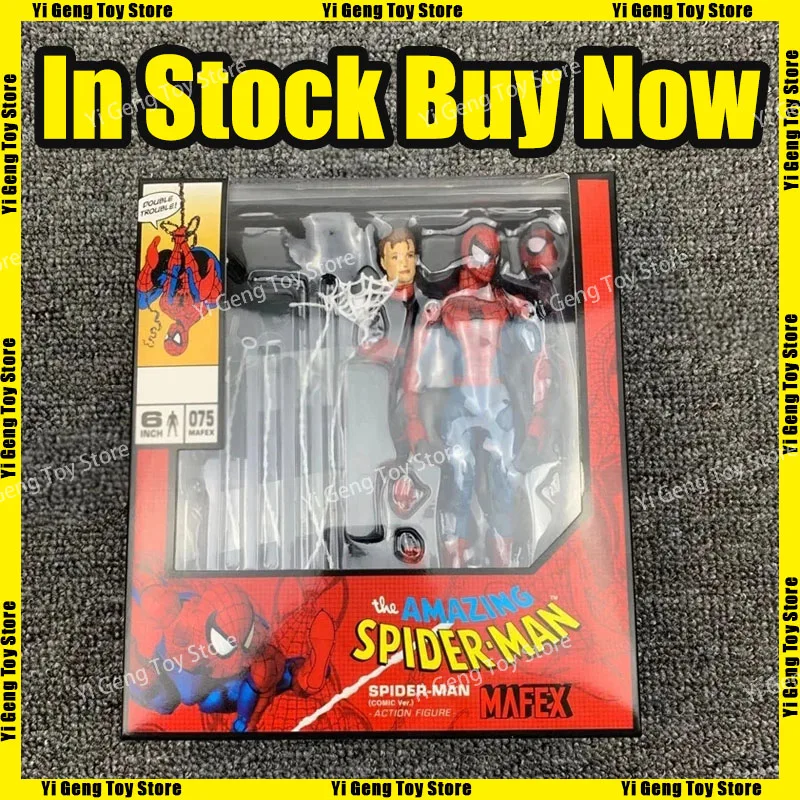 Hot In Stock Spiderman Mafex 075 047 081 The Amazing Spider-Man Ko Version Anime Action Figure Model Kid Christmas Birthday Gift