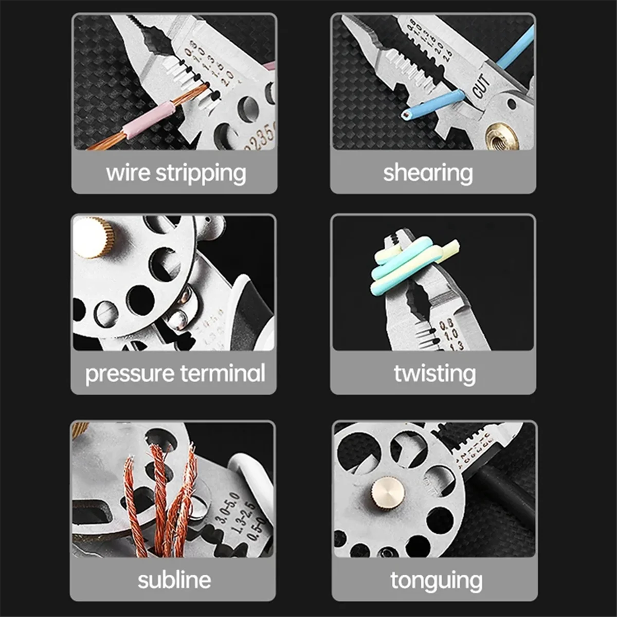 2025 + كماشة تجريد الأسلاك الكهربائية متعددة الوظائف كهربائيين صيانة المضادة للانزلاق متجرد كابل المكشكش كماشة أداة