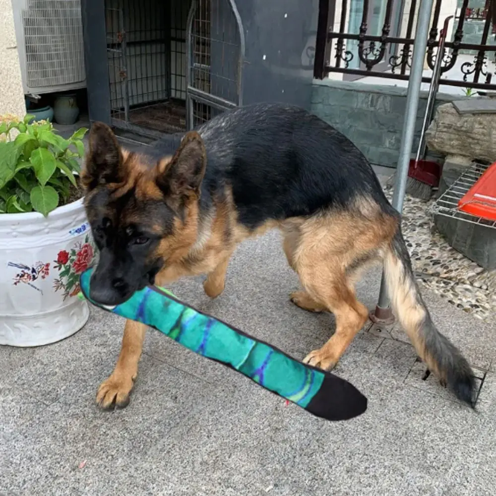 Snake Shape Snake Dog Squeak Toy Dog Sound Toy Plush Soft Dog Chew Toy Bite Resistant Pet Teething Toy Cleaning Teeth