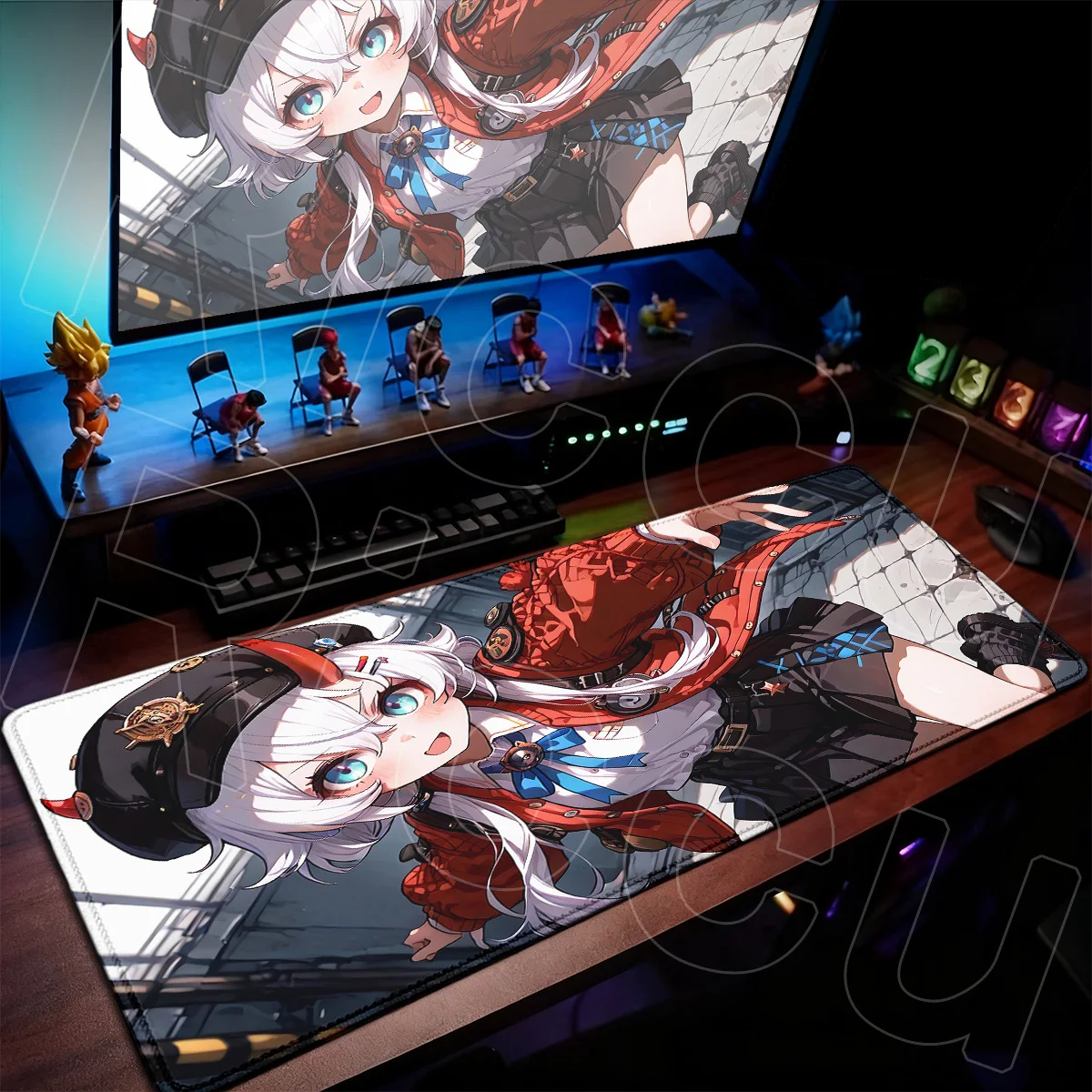 Large XXL Office Gamer Anti-fray Non-Slip MousePad Neverness to Everness Speed Soft KeyboardMat Kawaii Anime Girl Sakiri DeskRug