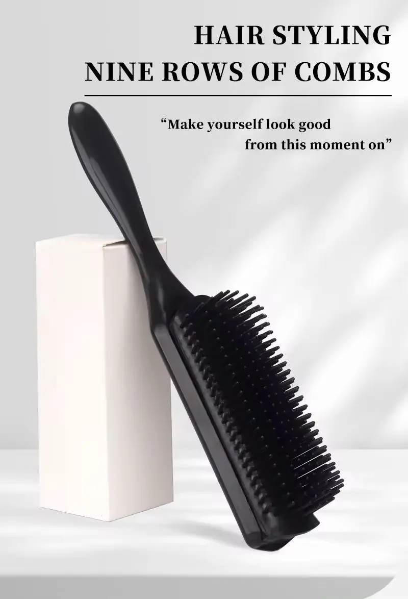 1 قطعة مكافحة ساكنة التقشير تدليك الشباك فرشاة انفصال تسعة صف مشط بلاستيكي تصفيف الشعر مشط خاص للشعر المستعار الحقيقي