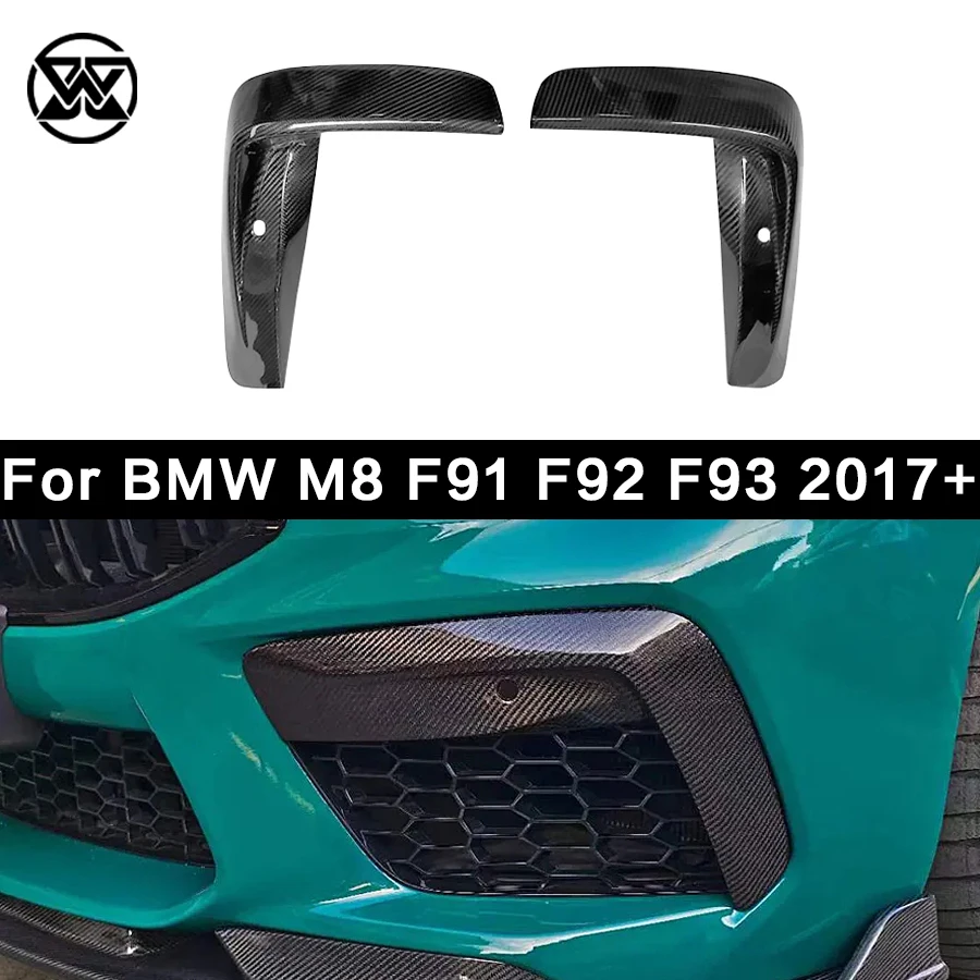 

Carbon Fiber Front Bumper Air Vent For BMW M8 F91 F92 F93 2017+ Side Splitter Fog Lamp Canards Trim Lip Corner Cover Body Kit