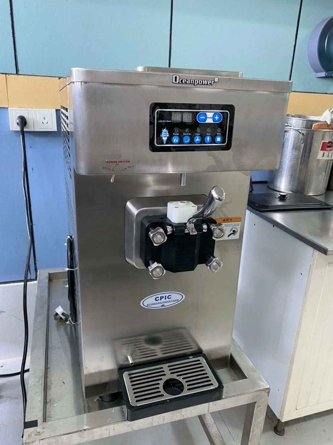 Máquina Expendedora de Helado Suave de un Solo Sabor Oceanpower NE1112 para Cafeterías, Máquina de Helado Acai