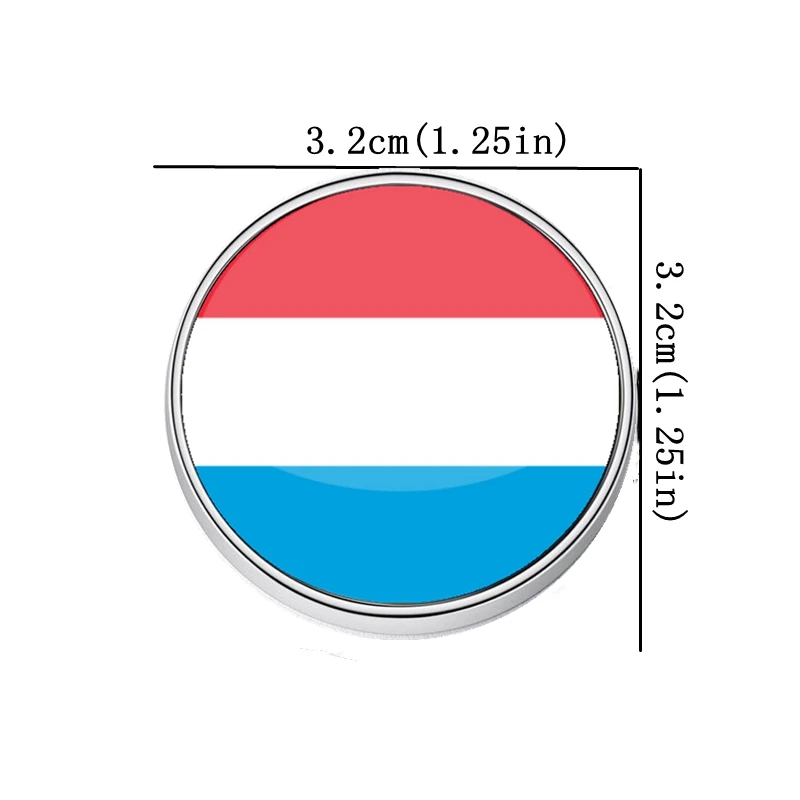

3D Luxembourg Flag Logo Silver Metal Fridge Magnets Travel Souvenir Magnets Kitchen Home Decoration
