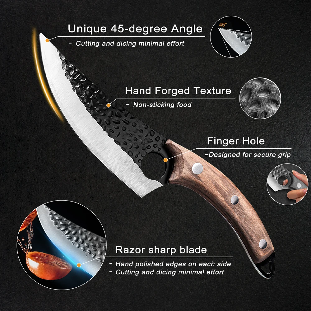 Kitchen Boning Knife Handmade Forged Chef Knife Stainless Steel Sharp Meat Cleaver Vegetable Cutter Household Chef Knife