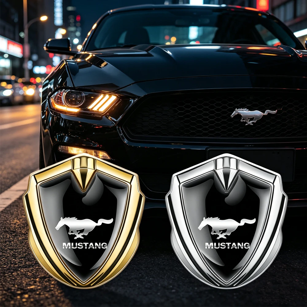 1Pc Car Logo 3D Metal Sticker Car Body Trunk Decorative Sticker For Ford Mustang Focus ST Mk2 Mk3 Mk7 Fiesta Ranger F150 Everest