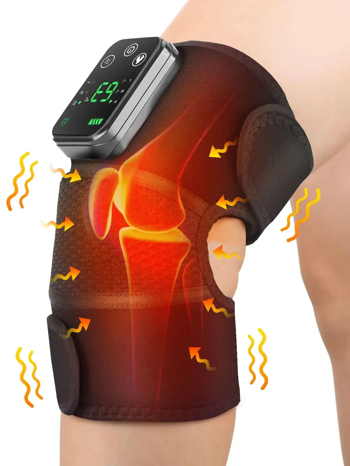 Electric Heating Shoulder Brace LED Display Vibration Knee Shoulder Massage Support Belt Strap Joint Brace Care Muscle Relaxation