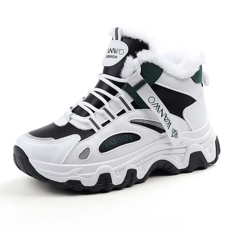 أحذية رياضية نسائية كاجوال غير قابلة للانزلاق أحذية رياضية مريحة للنساء للشتاء في الهواء الطلق أحذية مفلكنة للنساء من الصوف للمشي