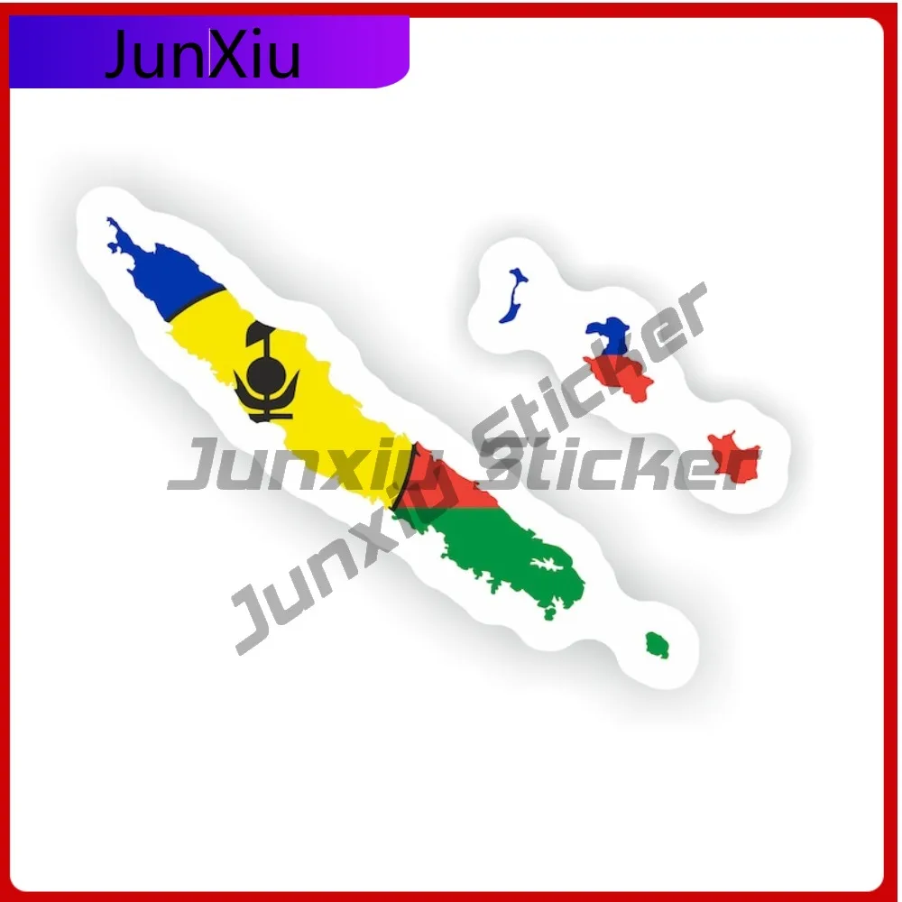 

New Caledonia National Flag And Emblem Map Shape Stickers Suv Decals Funny Decorations Car Scratch Cover With Sticker Accessorie