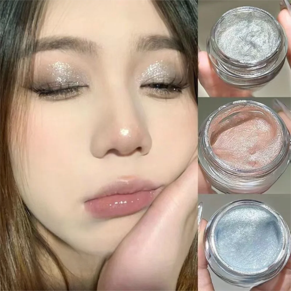 Palette di ombretti brillanti glitterati Ombretto monocromatico illuminante a lunga durata Polvere evidenziatore per trucco occhi facile da indossare