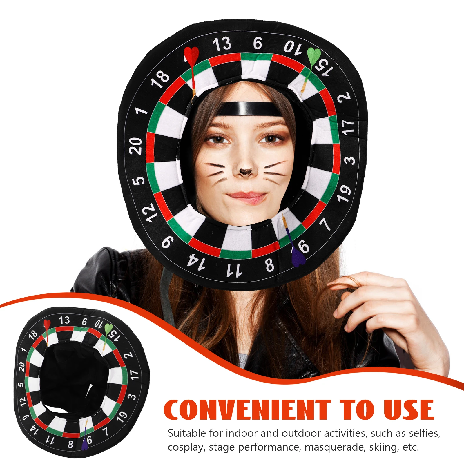 

Has Dart Hat Dartboard Hood Ocean Fancy Dress Funny Hats Cap Cosplay Headwear Child