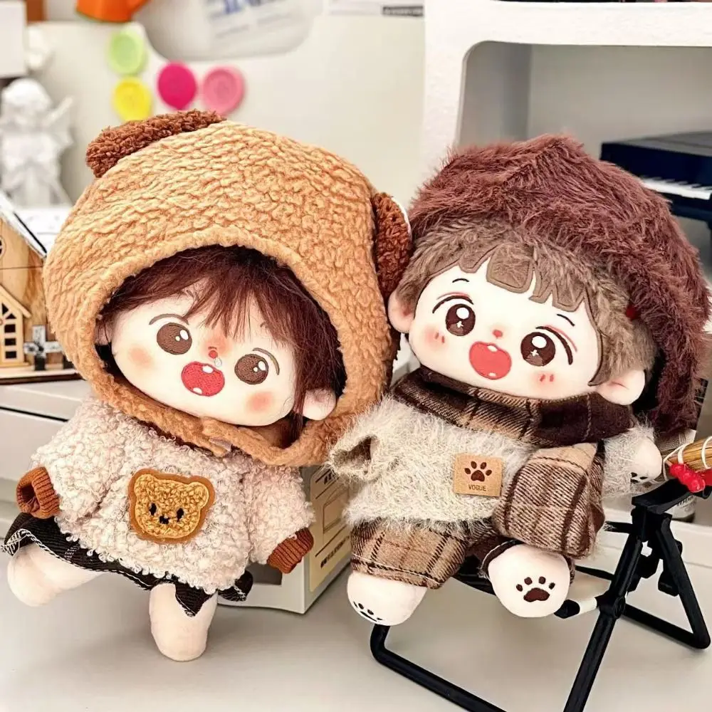 Handmade 10cm Doll Clothes Dress Headband Plush Dolls Outfit Toys Baby Doll's Accessories Cos Suit