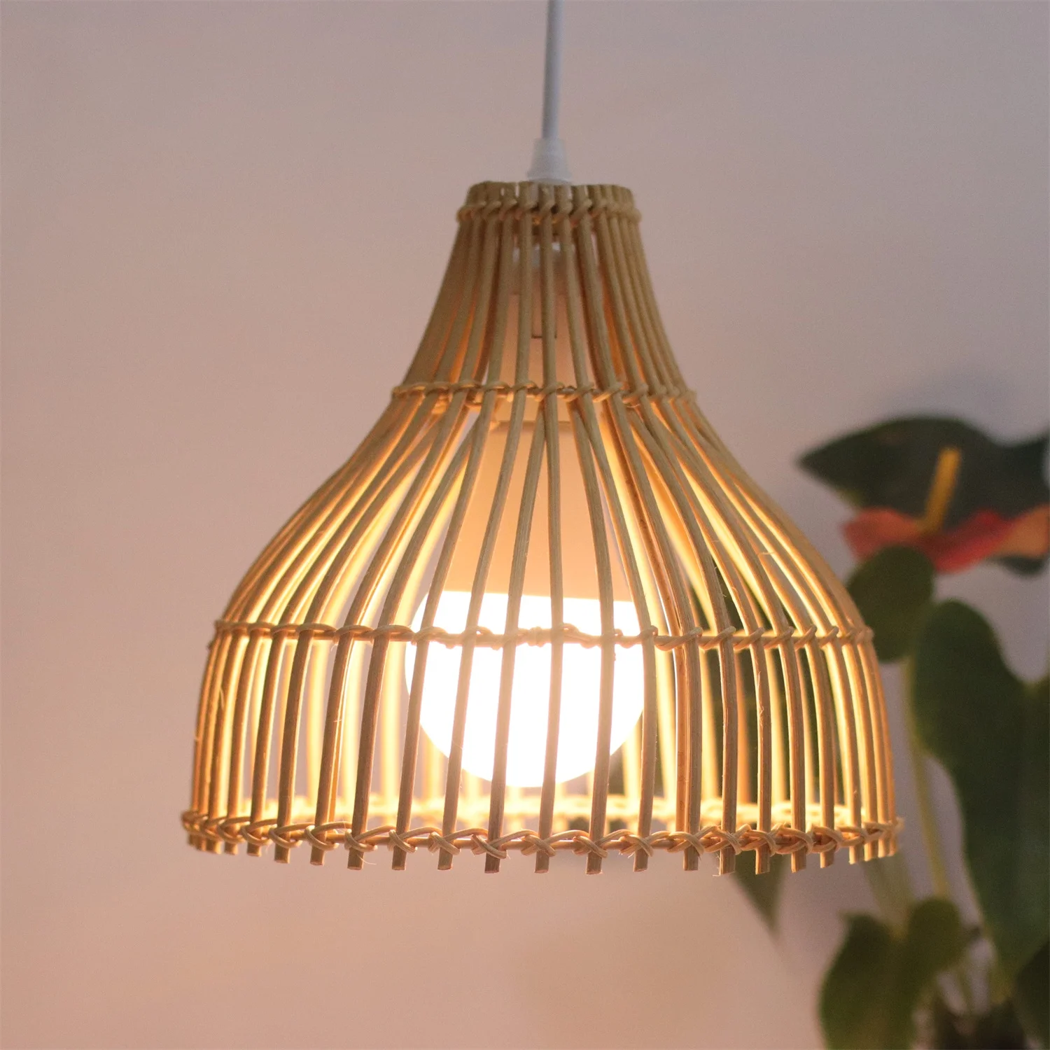 

Винтажная плетеная люстра JOYINLED 24 см, подвесной светильник из ротанга, абажур ручной работы, подвесной светильник из ротанга для столовой и гостиной