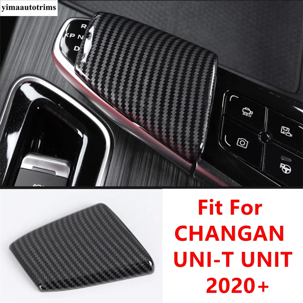 Car Gear Shift Head Knob Decoration Cap Sequins Cover Trim For CHANGAN UNI-T UNIT 2020 - 2023 Carbon Fiber Accessories Interior