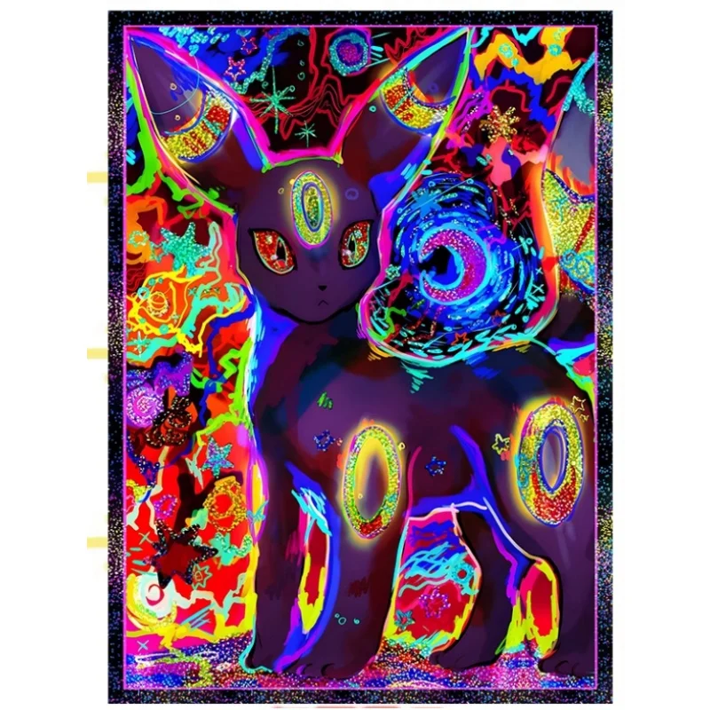 Porte-cartes Gengar Umbreon Ptcg, 50 feuilles, plastique de qualité, poche de protection bricolage, figurine d'action, collection de jeux animés