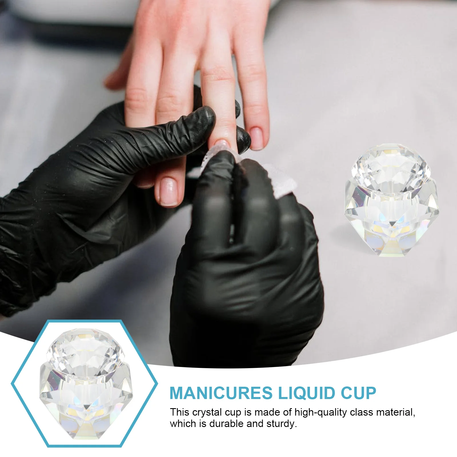 

1Pcs Crystal Nail Art Dish Cup Transparent Sturdy for Professional Nail Salon Personal Use Manicures Liquid Cup