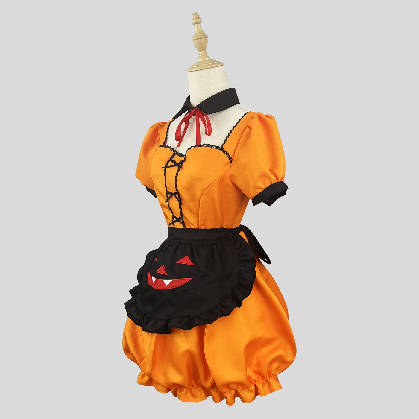 Cute Pumpkin Lolita Maid Dress Cosplay Vampire Maid Halloween Costume