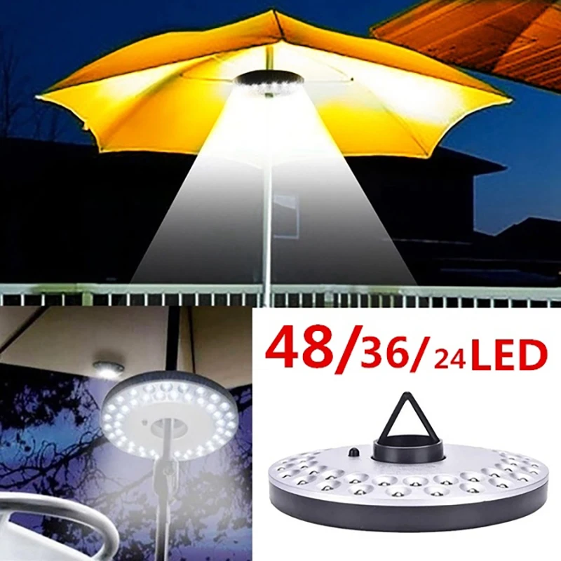 Durable Portable Pole Light 48/36/24 Led Bulb Outdoor Garden Yard Lawn Lantern Poles Umbrella Night Lights