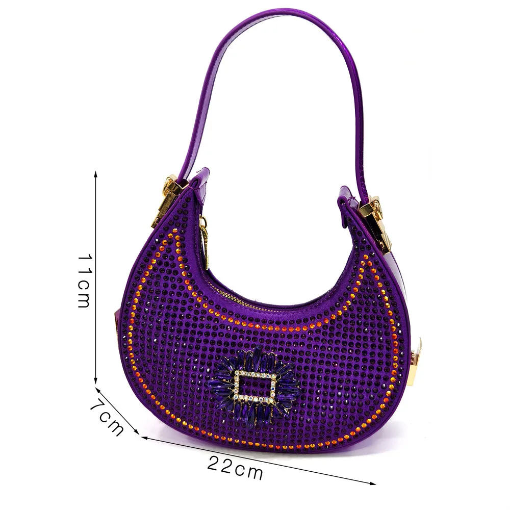 مجموعة أحذية وحقائب ممتازة متطابقة 2025 أحذية الحفلات للسيدات مع حقيبة مطابقة مزينة بمصمم مضخات العروس من حجر الراين