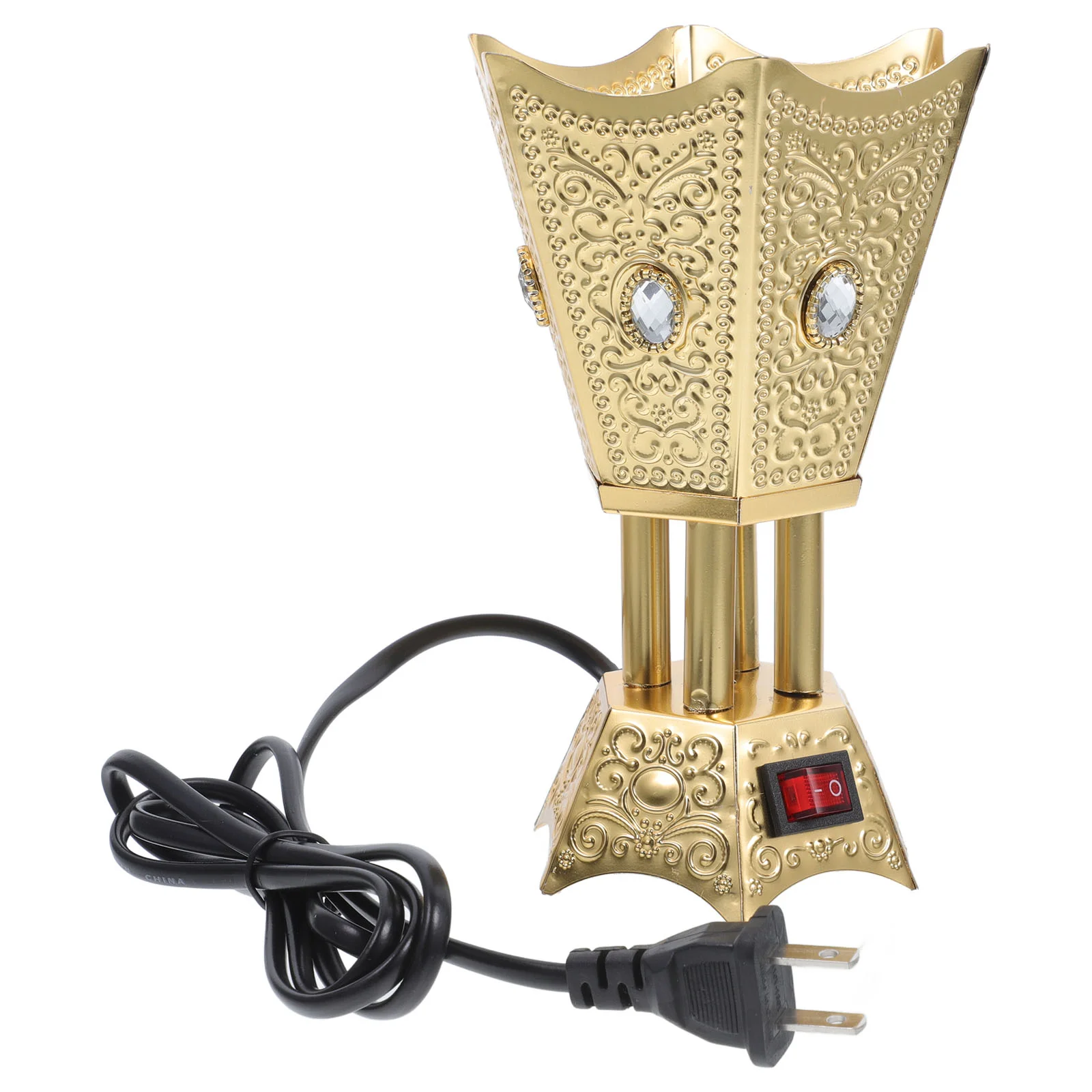 

Retro Style Electric Incense Burner Metal Censer for Aromatherapy Decorative Holder Compact Lightweight Home Office Decor