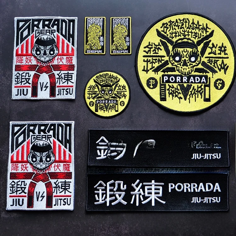 

Porrada Jiu Jitsu Patch Embroidered Magic Demon Tng BJJ Gi orm Patch Home Sewing DIY Accories Fabric Patch
