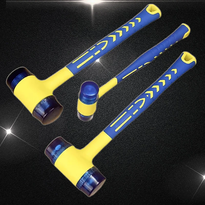 Double Headed Installation Hammer, 25mm Rubber Hammer with Rubber Handle, Detachable Insulated Installation Hammer