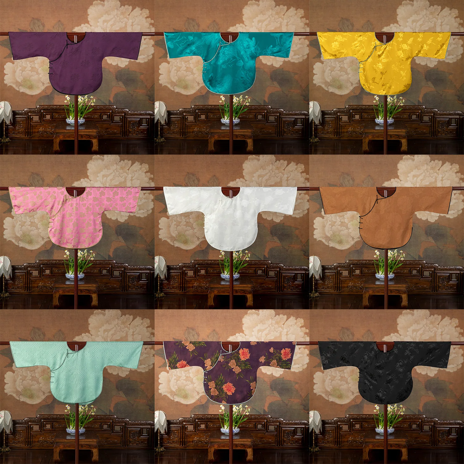 

Китайская рубашка ручной работы с пуговицами, свободного кроя, с коротким рукавом, круглым вырезом, семь пуговиц, традиционный стиль.