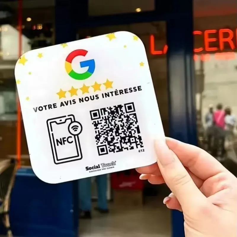 Custom NFC Google Review Sign NFC Tap or Scan Code Google Business Feedback QR Code Sign