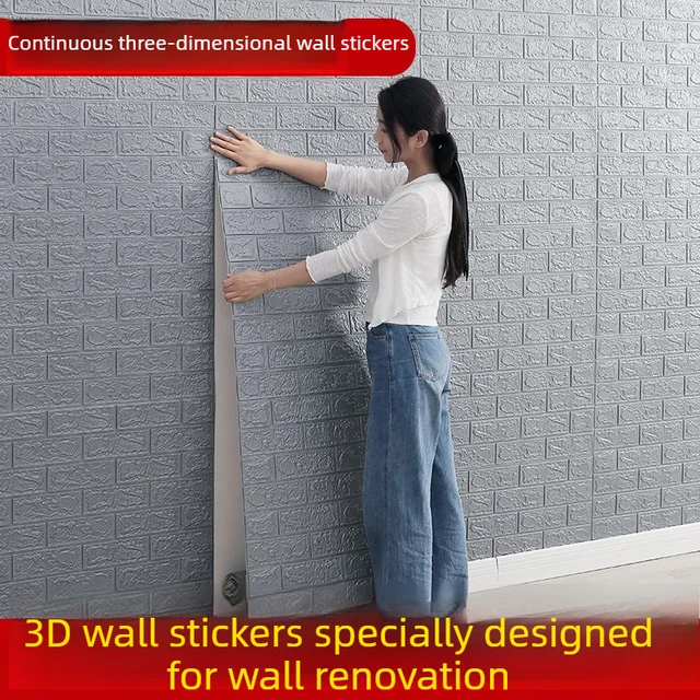 Papel de parede autoadesivo 3d, 70cm * 1/5/10m, contínuo, à prova d'água, tijolo, sala de estar, quarto, crianças, decoração de casa