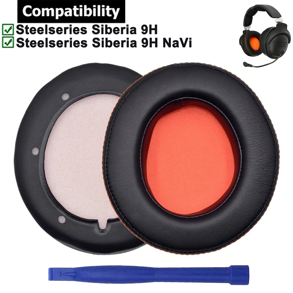 1Pair Replacement Soft Sponge Leather Earpads Ear Cushion Cover Muffs Repair Parts for Steelseries Siberia 9H NaVi Headphones