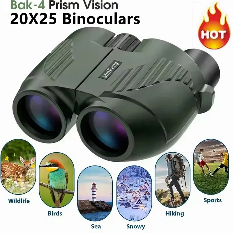 20X25 Professional Binoculars HD Pocket Waterproof Camping Observation Telescope Portable Optical Telescope for Outdoor Hunting