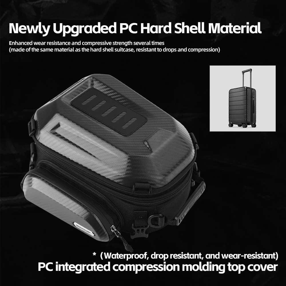 Rhinowalk Motorcycle Tail Bag Upgraded Waterproof Rear Seat Bag 12L-18L Expandable Hardshell Motor Backpack Rider Case ATV UTV - view 5