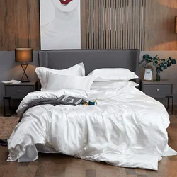 Silky Duvet Cover Solid Color Comforter Cover Smooth Quilt Cover постельное белье Girls Boys Room Bed Cover (No Pillowcase)