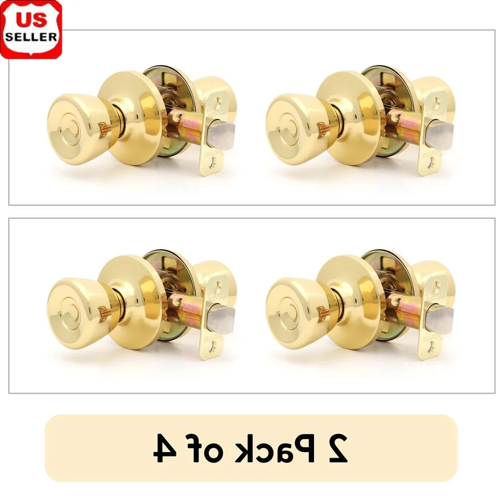 (2 pack  Passage Tulip Doorknob Polished Brass 1 Twin Pack 2 Pieces 1761202E