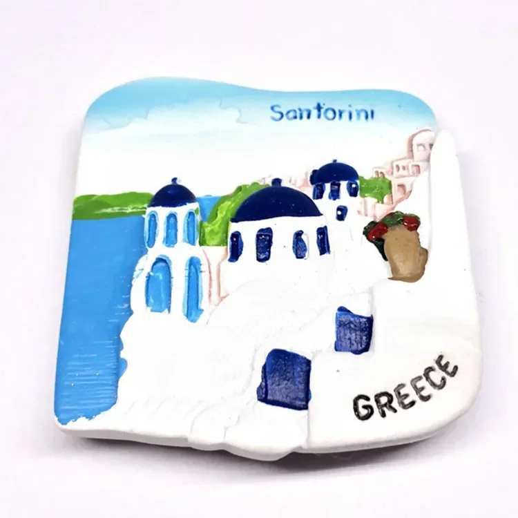 Fridge Magnets Souvenir Santorini Greece Refrigerator Paste Kusadasi Turkey Monaco 3d Resin Message Stickers Cute Magnets Gift