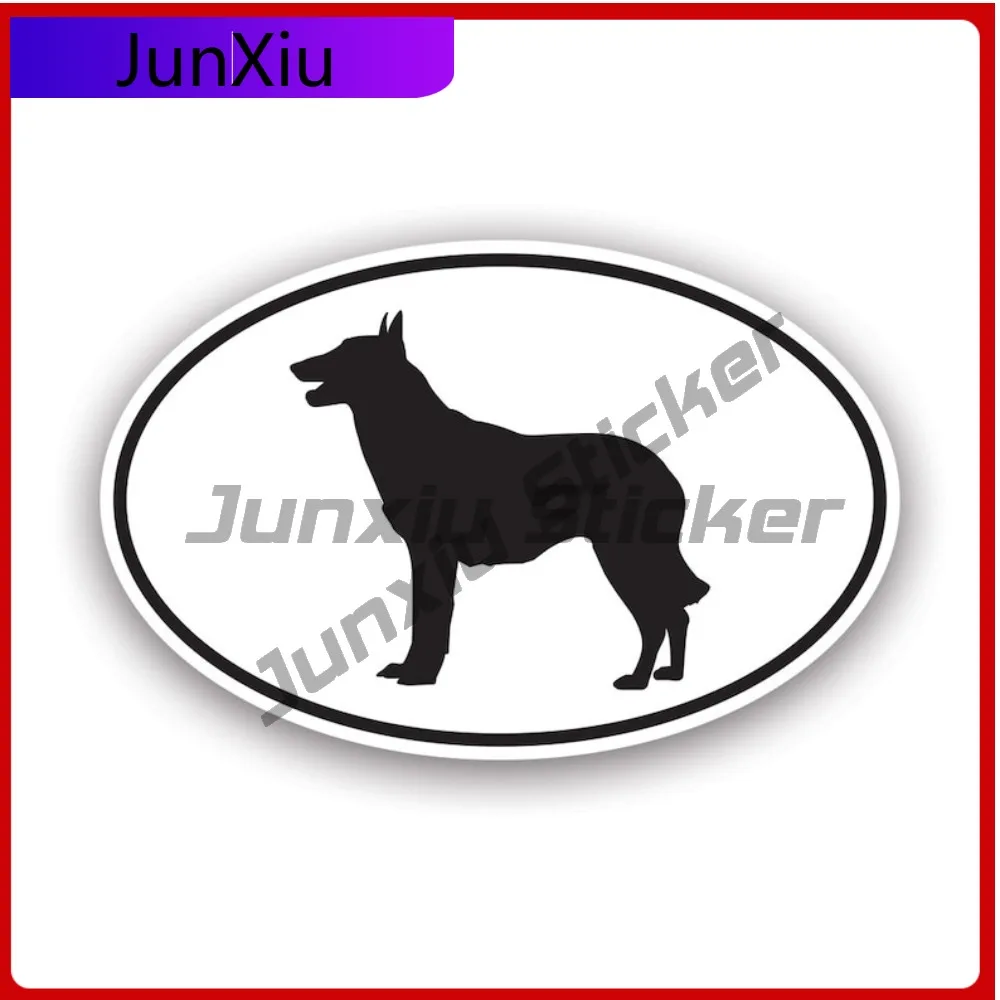 

Belgian Malinois Euro Oval Sticker Uv Protected Decals Auto Decor Car Sticker Vinyl Decal Round Sun Protection Waterproof