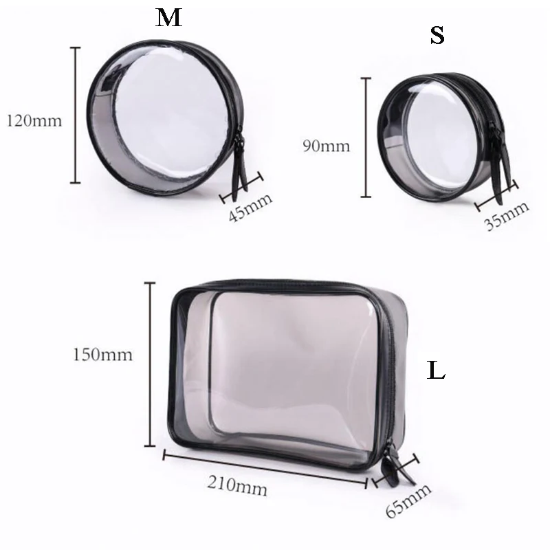 Travel Women Transparent Cosmetic Bag Fashion Small Large Clear PVC Makeup Bag Beauty Case Bath Wash Organizer Zipper Pouch